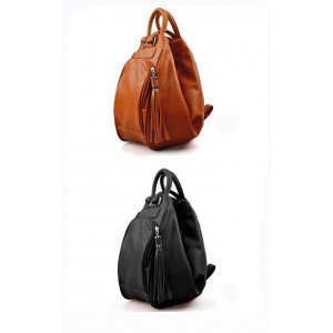 Stylish Women's PU Handbag Bag With Tassels and Solid Color Design